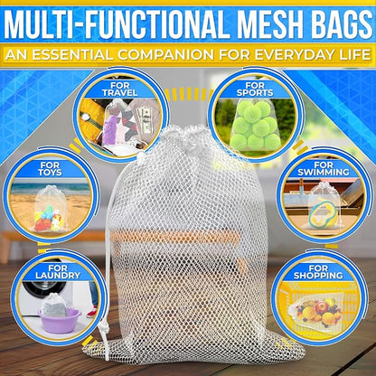 5 Pcs Small Mesh Bags with Tight Closure, 11.8 x 7.48", Nylon | Mesh Laundry - Image 5