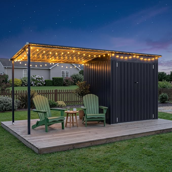 Polar Aurora 12×4 FT Outdoor Storage Shed & Hardtop Gazebo Combo, 6x4 FT Small - Image 7