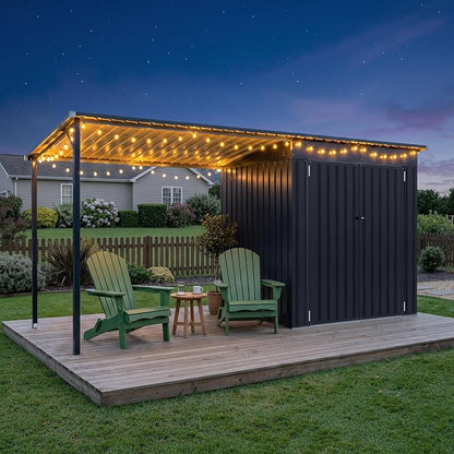 Polar Aurora 12×4 FT Outdoor Storage Shed & Hardtop Gazebo Combo, 6x4 FT Small - Image 7