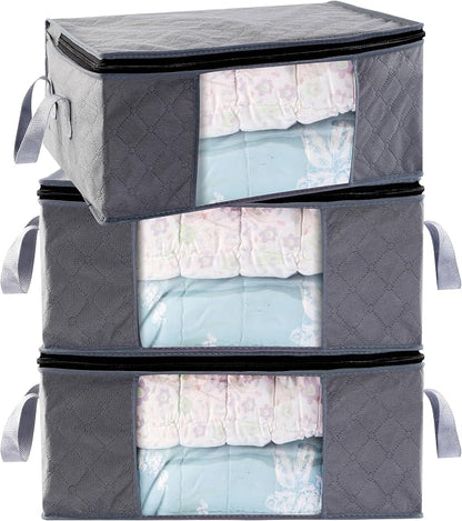 Storage Clothes Bins Closet Bags - 35L Containers Organizer Boxes Clothing Bin - Image 2