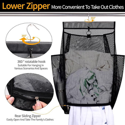 Hanging Collapsible Breathable Mesh Laundry Hamper, Fast Drying Portable Space - Image 4