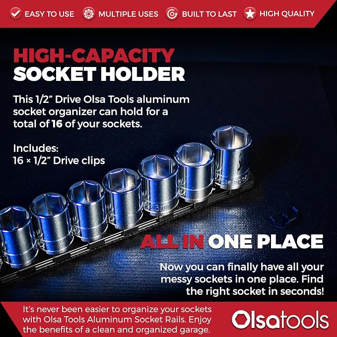 Olsa Tools 1/2-Inch Drive Aluminum Socket Organizer - Image 2