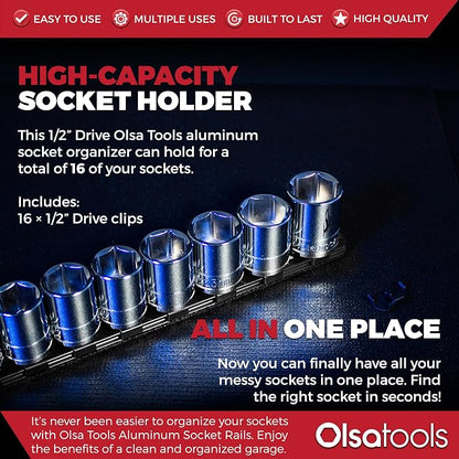 Olsa Tools 1/2-Inch Drive Aluminum Socket Organizer - Image 2