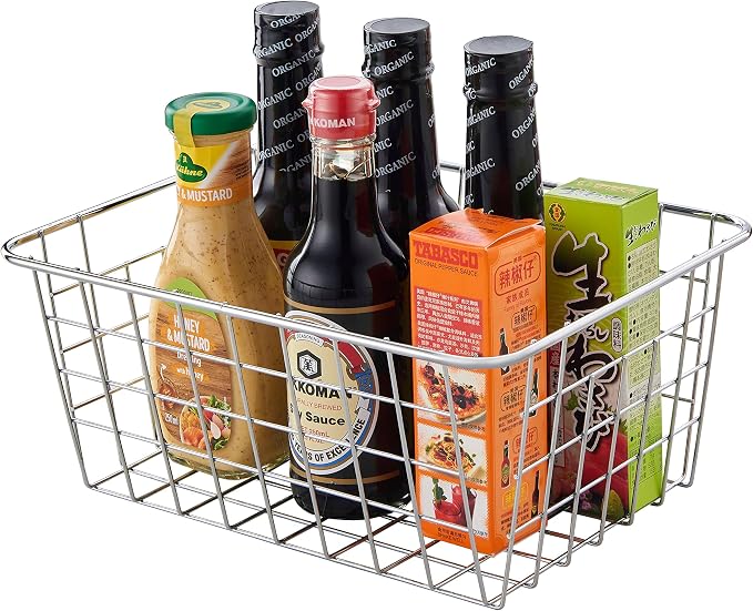 JUNCHU CHERRY Wire Kitchen Storage Basket 4 Packs, Perfect Pantry Organization - Image 8