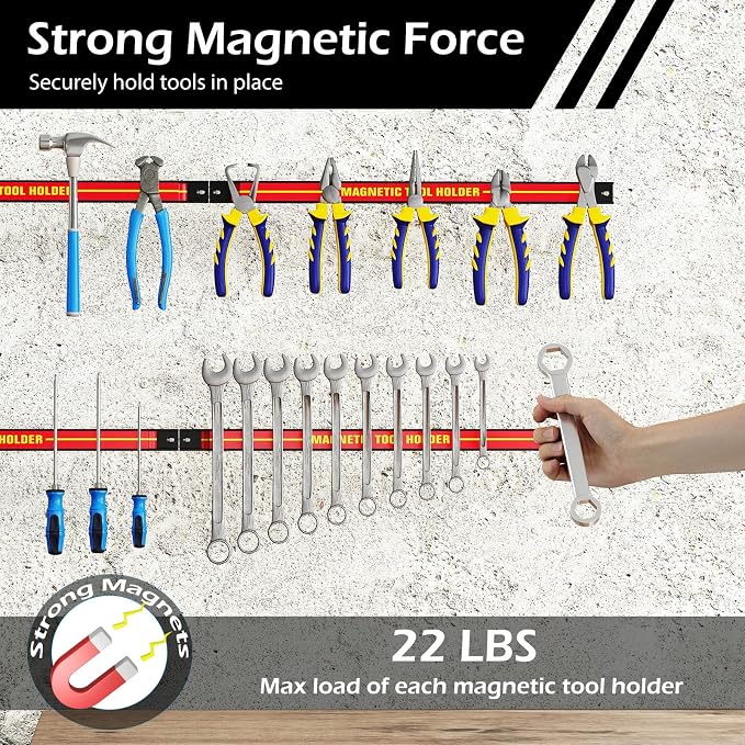 18" Magnetic Tool Holder Strip, 6 Pack Magnet Bar - Image 3