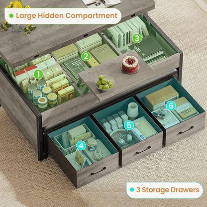 Itaar Lift Top Coffee Table Set, Center Table - Image 4