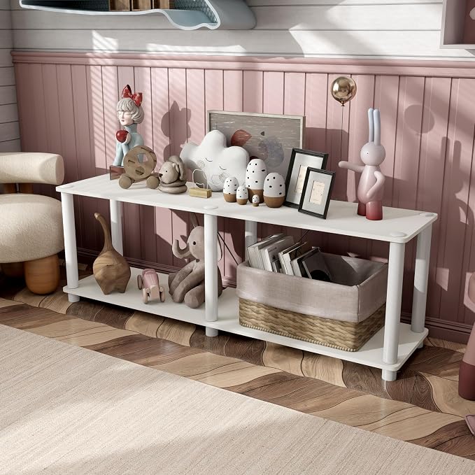 Homes: Inside + Out Apexa Modern 2-Tier Extra Wide Shelving Units, Collectibles - Image 13