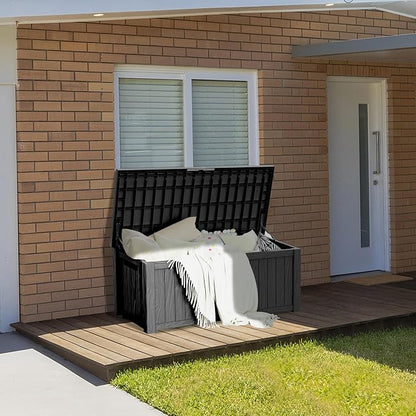 TARKARI 150 Gallon Lockable Resin Deck Box, Waterproof & UV-Resistant Outdoor - Image 4