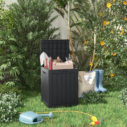 28 Gallon Resin Deck Box, Lockable Patio Outdoor Storage Box - Image 7