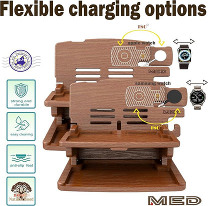 MED Wood Phone Docking Station – Nightstand Desk Organizer - Image 6