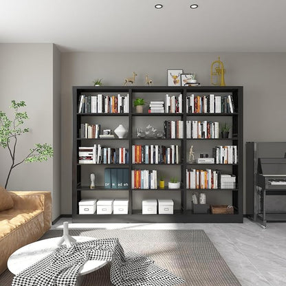 69" Tall Bookshelf, 5 Tier Black Bookcase - Image 7