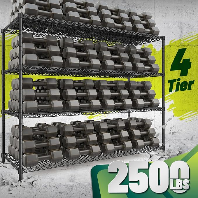 2500 LBS Storage Shelves 68.1"W Wire Shelving Unit, Garage Shelving Heavy Duty - Image 4