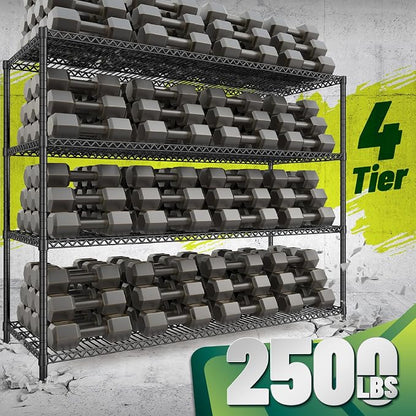 2500 LBS Storage Shelves 68.1"W Wire Shelving Unit, Garage Shelving Heavy Duty - Image 4