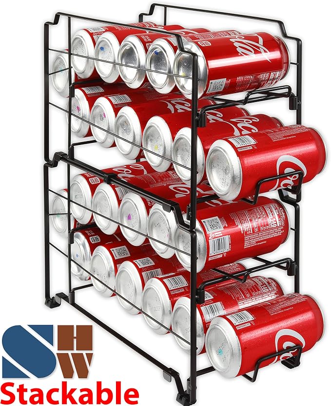Simple Houseware Stackable Beverage Soda Can Dispenser Organizer Rack, Bronze - Image 2