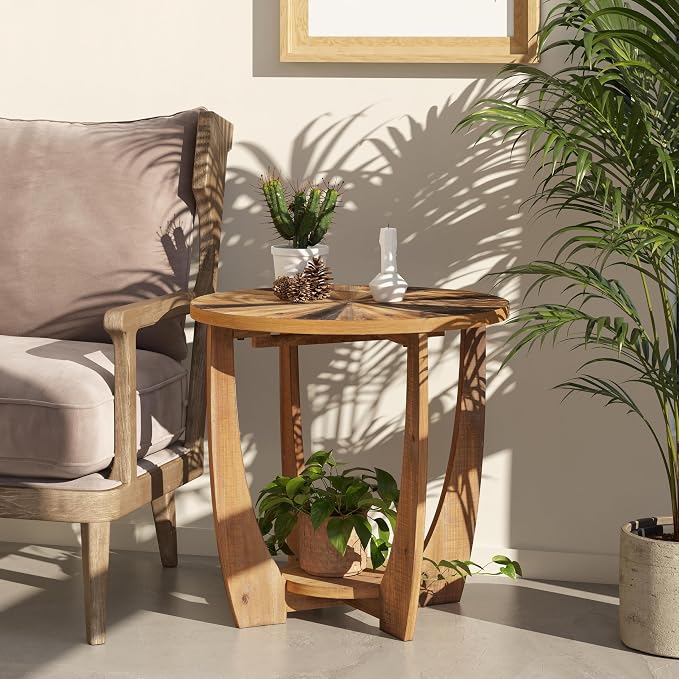 COZAYH Rustic Farmhouse End Table - Image 5