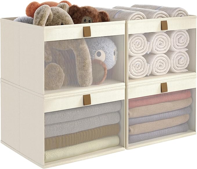 Linen Closet Organizers and Storage, Closet Storage Bins Basket Organizer by Coyacool