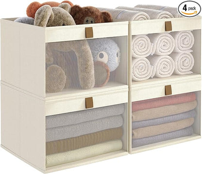 Linen Closet Organizers and Storage, Closet Storage Bins Basket Organizer by Coyacool