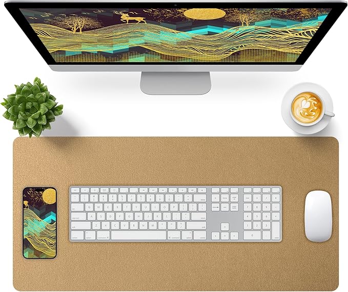 Bloss Leather Desk Mat, Non-Slip/Waterproof Desk Pad, Desk Matt by Bloss