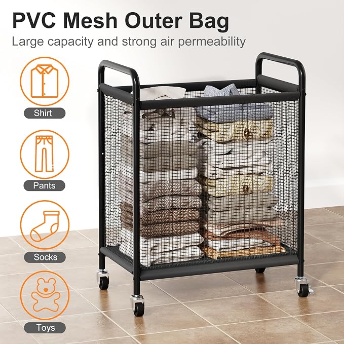WOWLIVE Rolling Laundry Hamper - Image 4
