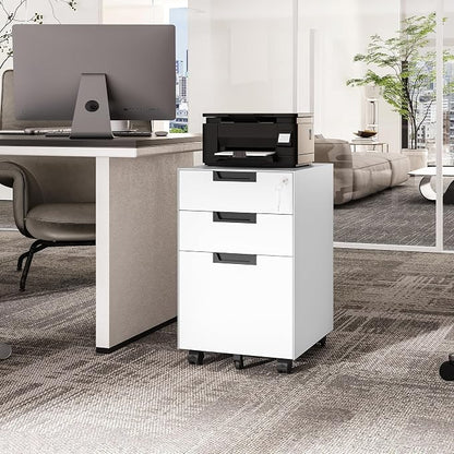 3 Drawer Vertical File Cabinets, Mobile Filling Cabinet - Image 8