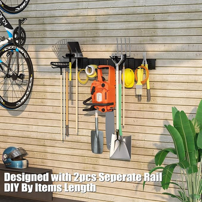 32 Inches Garage Organization, Wall Mount Garden Tool Organizer, 440lbs - Image 8