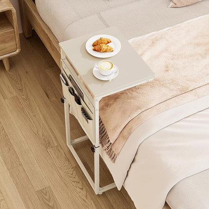 Vagusicc C Shaped End Table, Adjustable Height Small Couch Side Table - Image 2