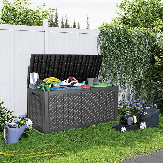 Vixzen 100 Gallon Deck Boxes Outdoor Waterproof, Lockbale Outdoor Storage Box - Image 6