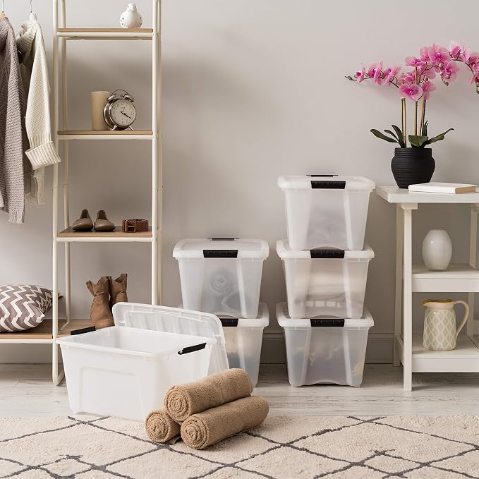 IRIS USA 32 Qt Stackable Plastic Storage Bins - Image 4