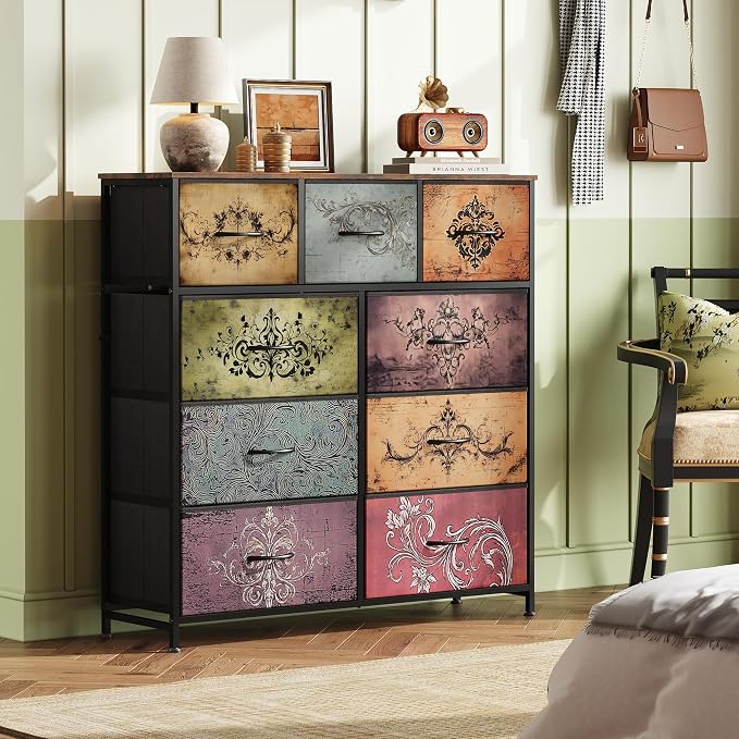 WLIVE 9 Drawer Dresser, Fabric Storage Tower - Image 2