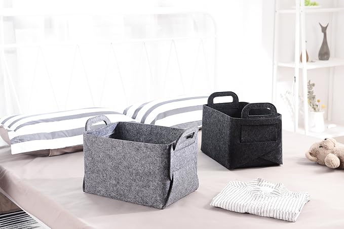 Minoisome Storage Basket Felt Storage Bin Collapsible& Convenient Box Organizer - Image 5