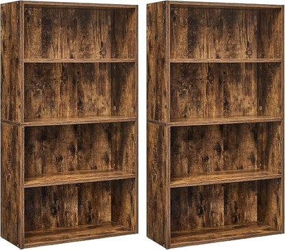 VASAGLE Set of 2 Bookshelves, 23.6 Inches Wide, 4-Tier Open Bookcases by VASAGLEbySONGMICSHOME