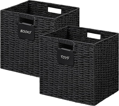 UBBCARE 2 Pack Wicker Basket, 10.5×10.5 Storage Cubes by UBBCARE