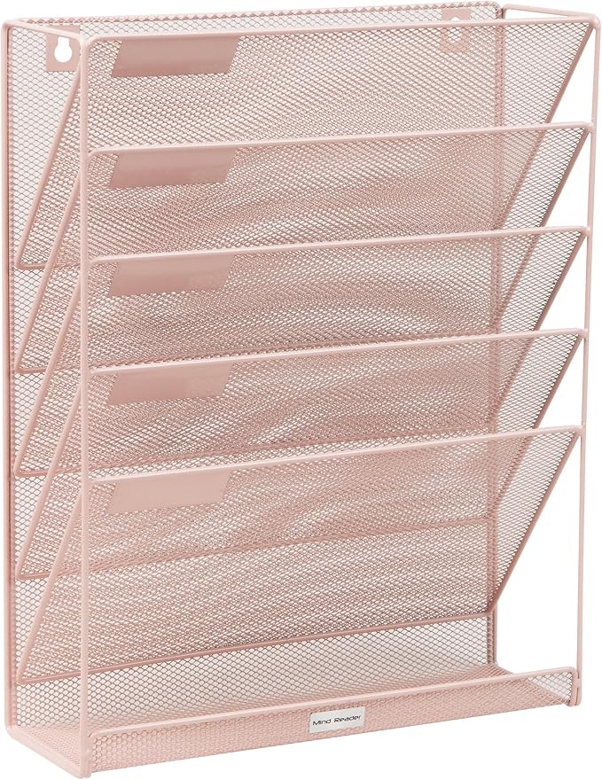 Mind Reader 5-Tier Vertical File Storage, Desktop Organizer, Wall Mount - Image 7