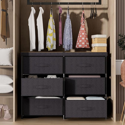 GcdPai Dresser with 6 Fabric Drawer Stand Desktop Sturdy Metal Plastic Support - Image 4