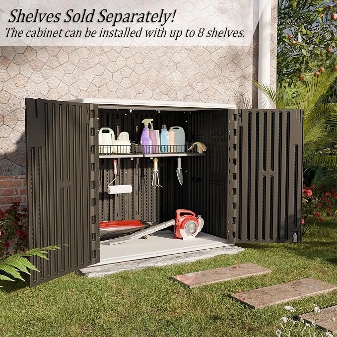 HOMSPARK Outdoor Storage Shed Weather Resistance, Patio Storage Cabinet - Image 3
