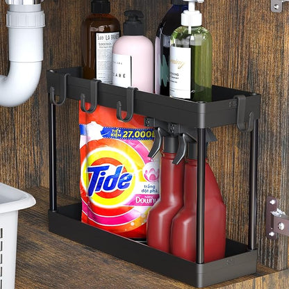 Simple Houseware 2-Tier Under Sink Organizer Storage Tray - Image 2