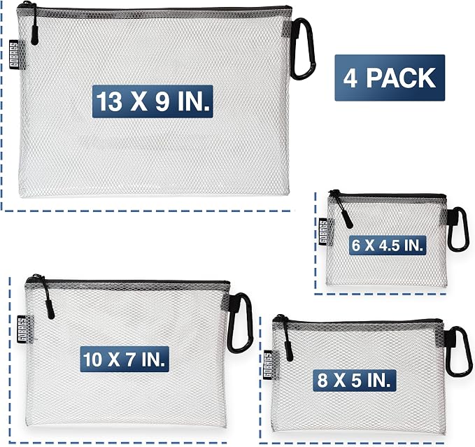 GOBAGS Air Production Multi‑Size Clear Zipper Pouch – Cable Organizer & Travel - Image 4