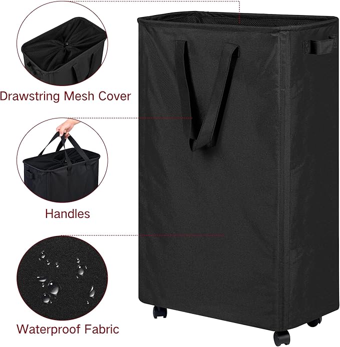 efluky Slim Rolling Laundry Basket - Image 5