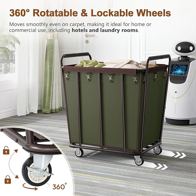 Hoctieon Large Laundry Cart - Image 3