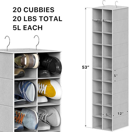 Simple Houseware 20 Section Shelves Hanging Shoes Organizer Holder - Image 3