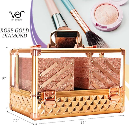 Ver Beauty Makeup Train Case 14 inch Armored Acrylic Large Portable Cosmetic - Image 3
