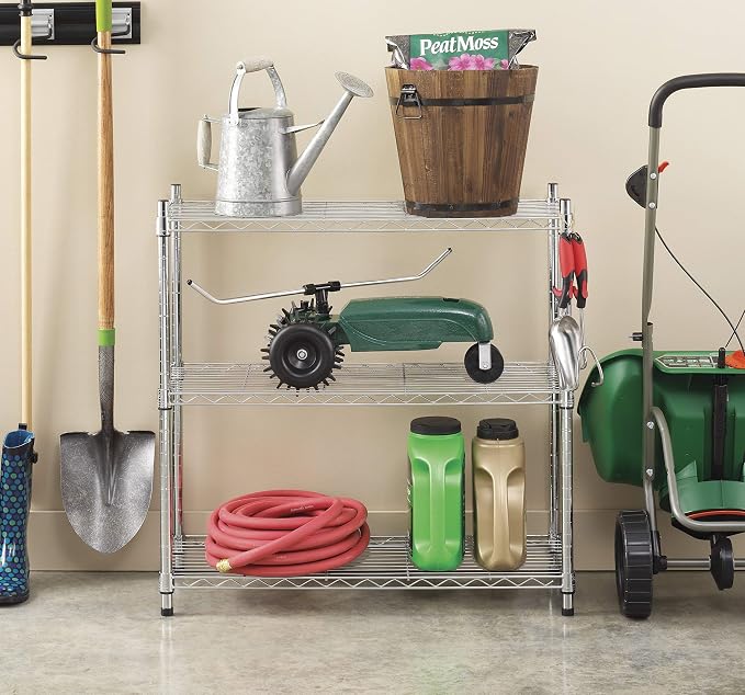 Whitmor 3 Tier Shelving Unit, Metal Storage Shelves, 400 lbs Capacity per Shelf - Image 2