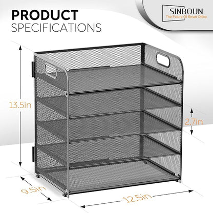 Letter Tray Paper Organizer 5-Tier Desk Organizer File Organizer Paper Holder - Image 2