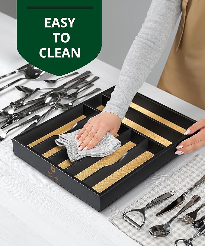 ROYAL CRAFT WOOD Luxury Bamboo Kitchen Drawer Organizer - Image 9
