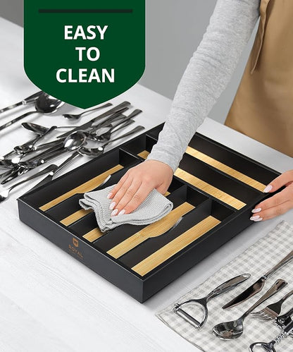 ROYAL CRAFT WOOD Luxury Bamboo Kitchen Drawer Organizer - Image 9