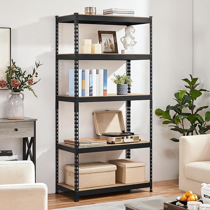 Yaheetech 5-Tier Heavy Duty Storage Shelves 35.5" W x 17.5" D x 72" H Black | - Image 8