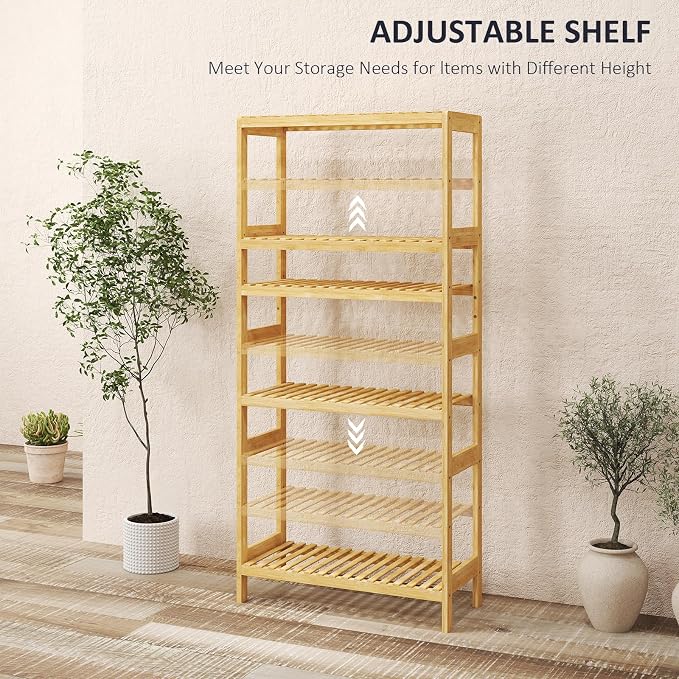 Bamboo Rack, Adjustable Bamboo Shelf, Bathroom Living Room - Image 4
