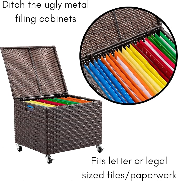BIRDROCK HOME Rolling File Box - Image 7