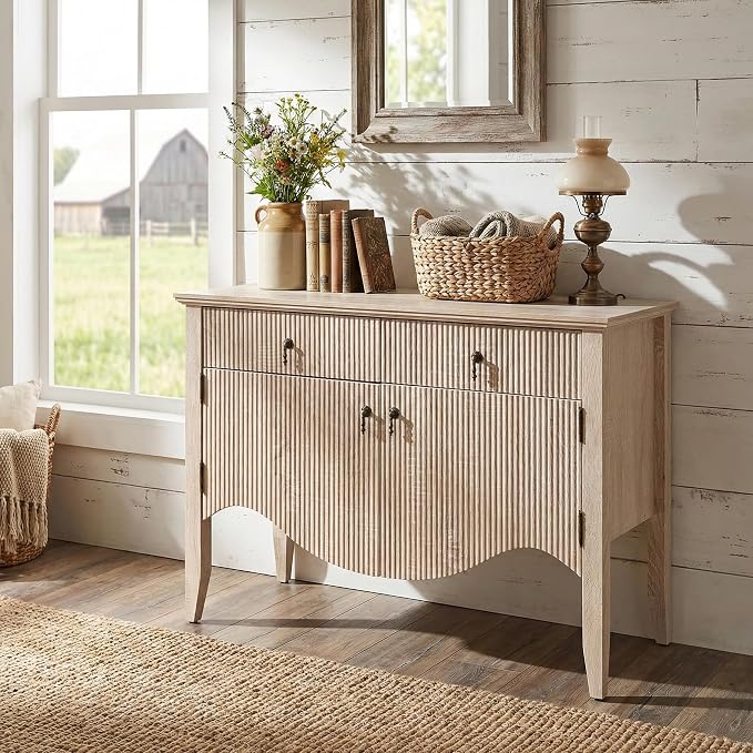 FUSUNBAO 40" Fluted Buffet Cabinet, Sideboard Credenza - Image 6