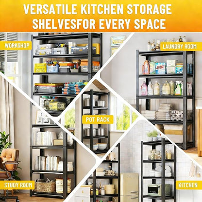 5-Tier Pot Rack Adjustable Kitchen Shelf Heat Resistant 40" W x 72" H Metal - Image 7